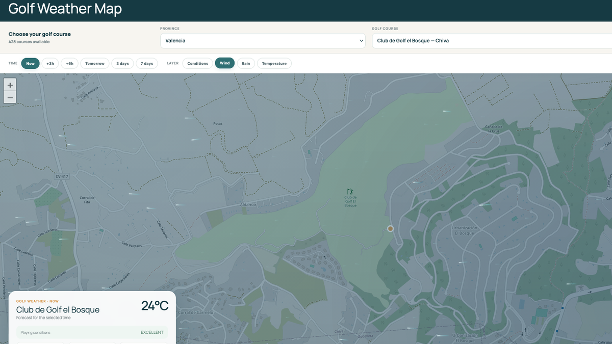 Select a province and golf course for Golf Weather